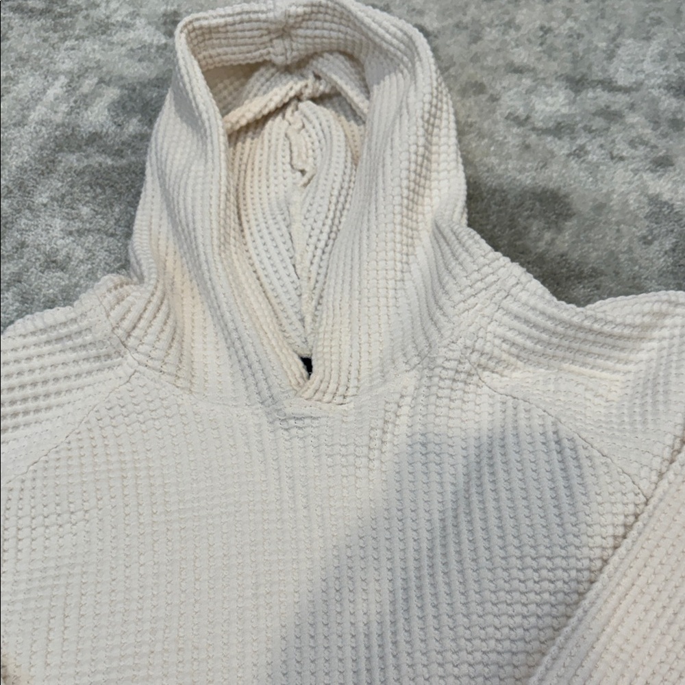 The North Face Women's Cream waffle hooded sweat size M - Picture 5 of 10